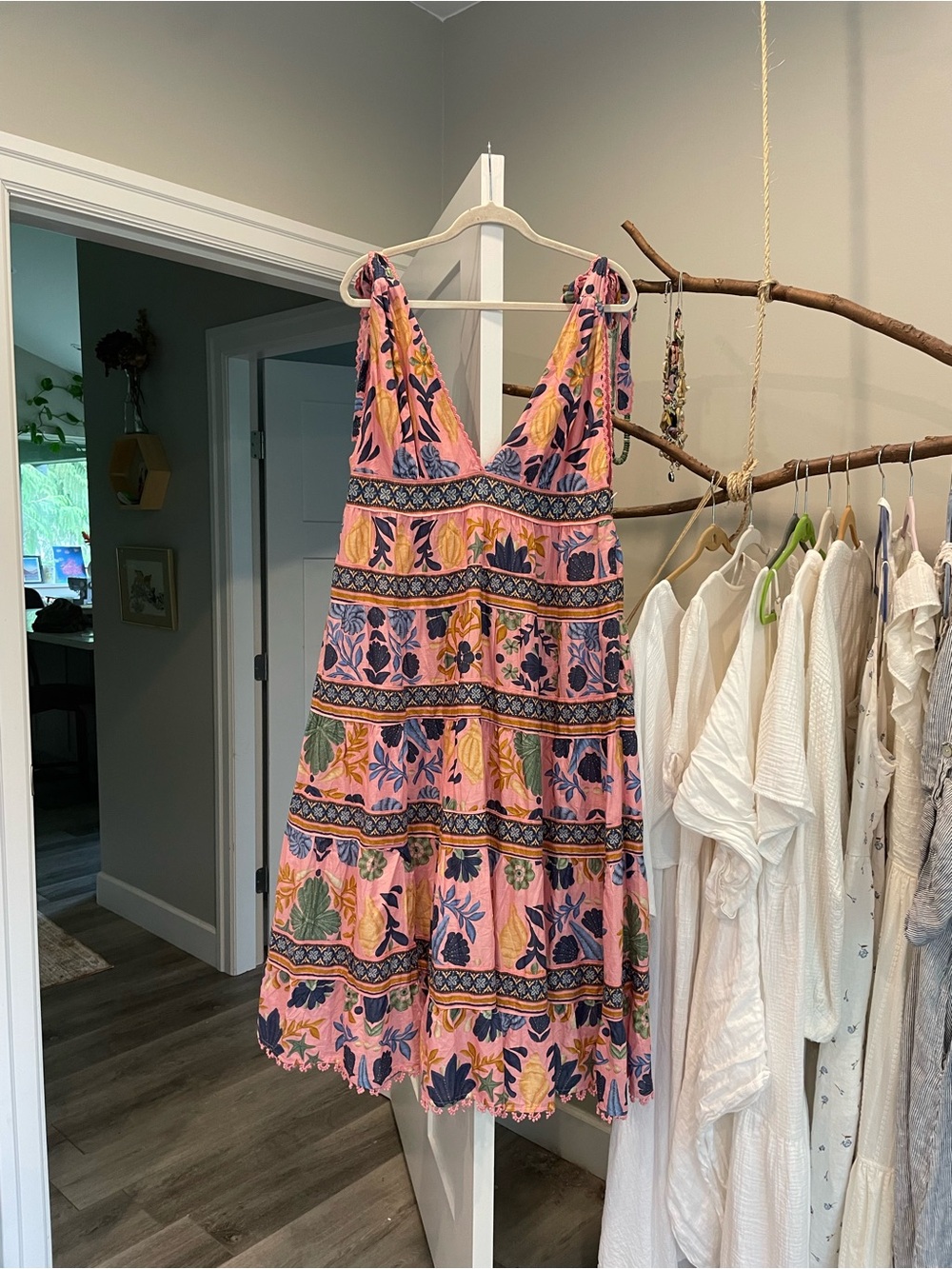 New Farm Rio Seashell Cotton Tapestry Midi Dress XL - Picture 4 of 9